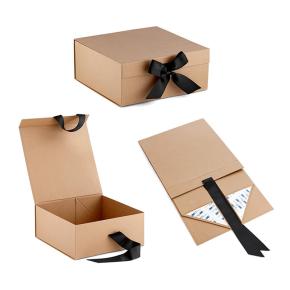 High Quality  Custom Logo Cardboard Gift Folding Kraft Box With Magnetic Closure